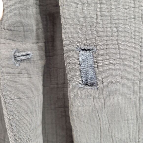 Eileen Fisher Silk Sponge Jacket Size Medium Brown Olive Green Collarless Blazer - Picture 4 of 11